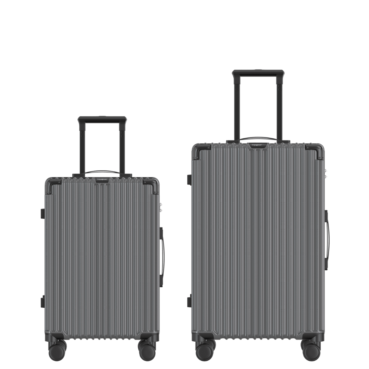 Voyagoux® CLASSIC - 2 - delige Duurzame Reiskoffer Set - Donkergrijs | S / M - Voyagoux