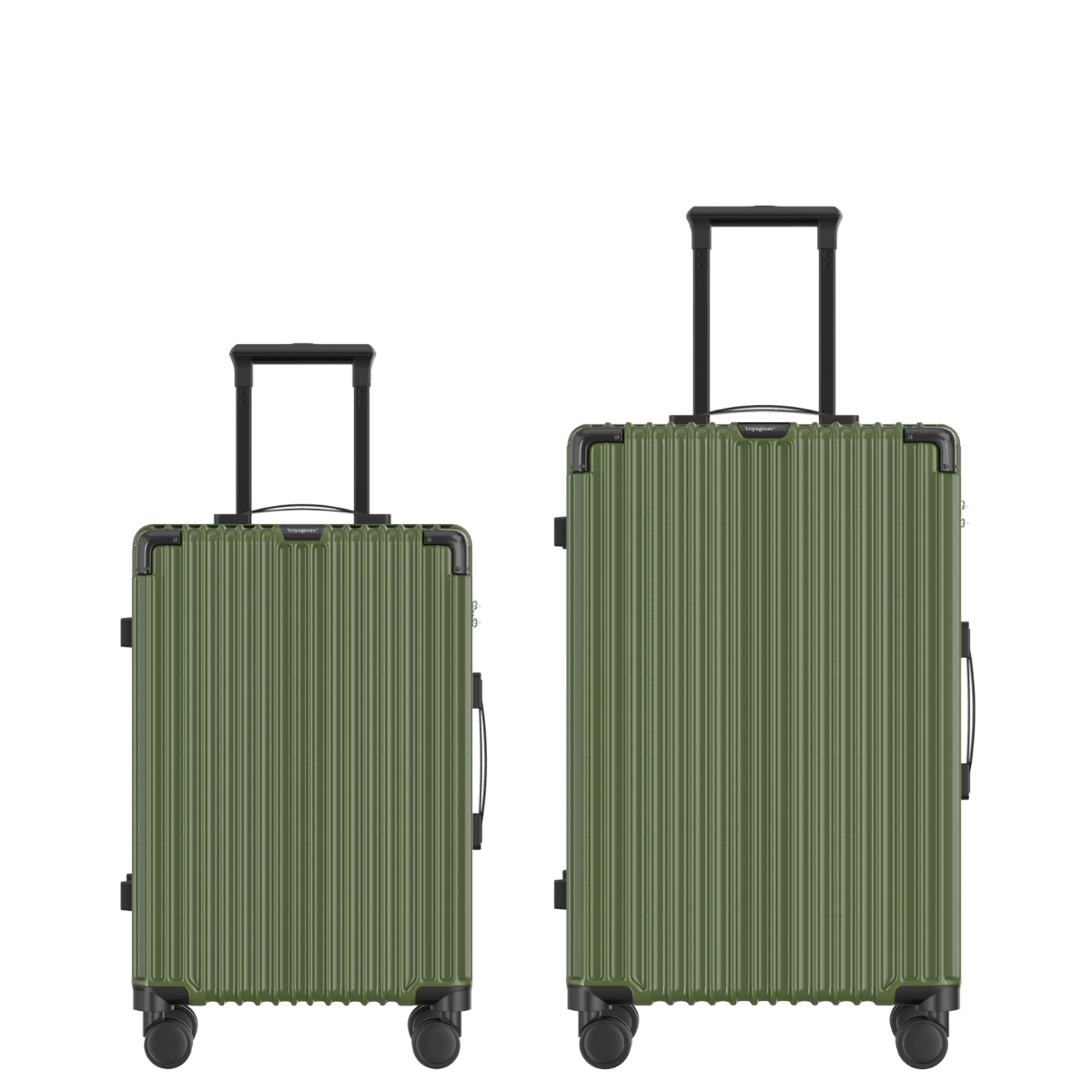 Voyagoux® CLASSIC - 2 - delige Duurzame Reiskoffer Set - Olijfgroen | S / M - Voyagoux