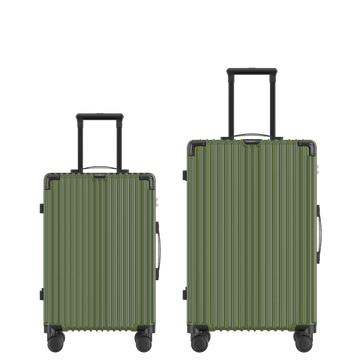 Voyagoux® CLASSIC - 2 - delige Duurzame Reiskoffer Set - Olijfgroen | S / M - Voyagoux