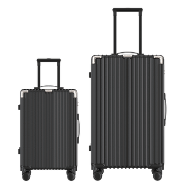 Voyagoux® CLASSIC - 2 - delige Duurzame Reiskoffer Set - Zwart | S / L - Voyagoux