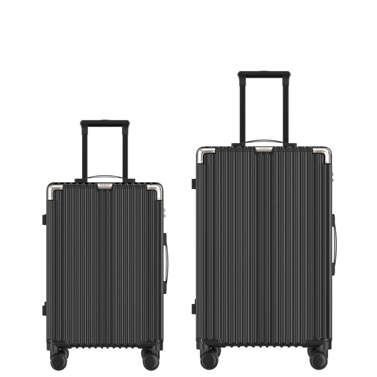 Voyagoux® CLASSIC - 2 - delige Duurzame Reiskoffer Set - Zwart | S / M - Voyagoux