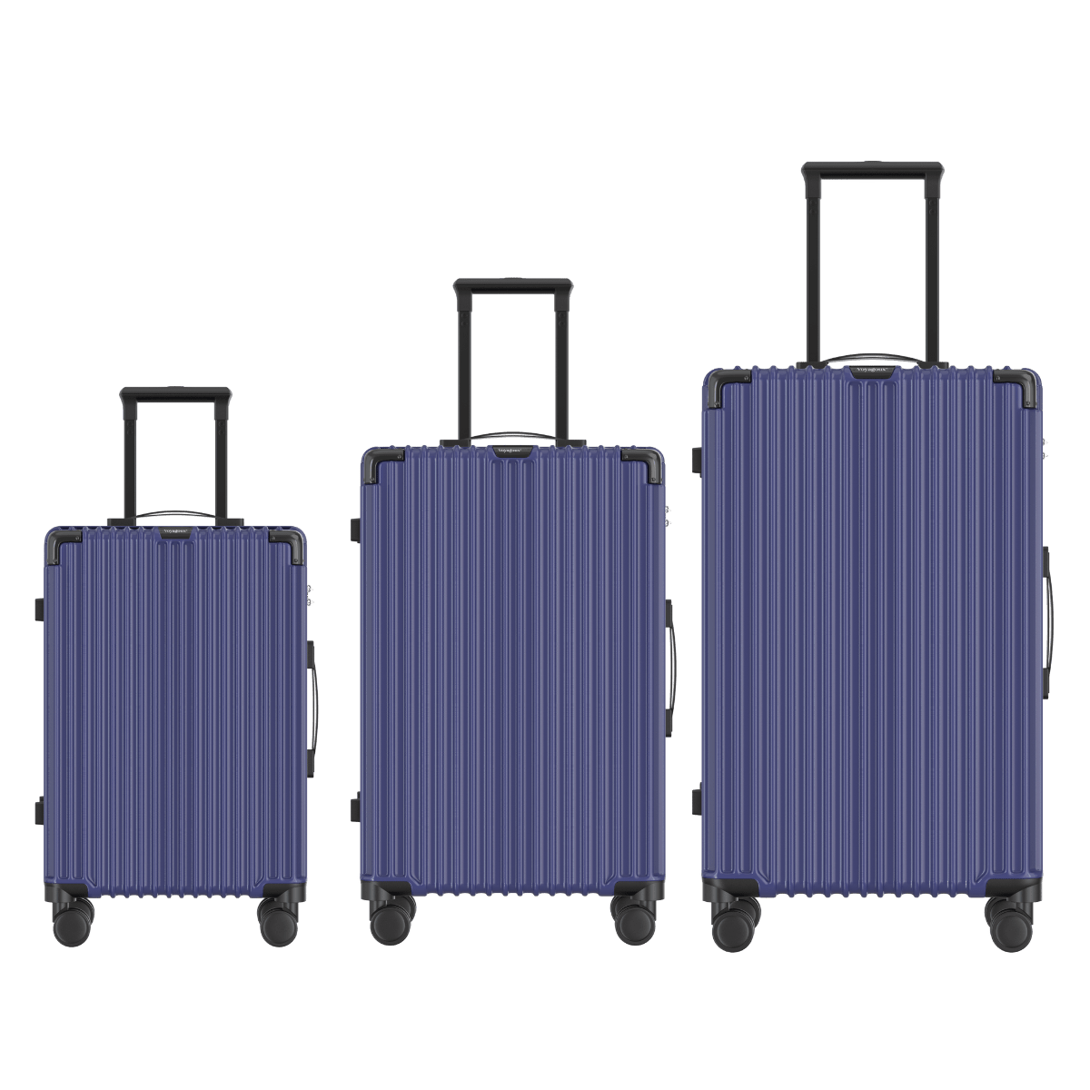 Voyagoux® CLASSIC - 3 - delige Duurzame Reiskoffer Set - Donkerblauw | S / M / L - Voyagoux