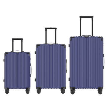 Voyagoux® CLASSIC - 3 - delige Duurzame Reiskoffer Set - Donkerblauw | S / M / L - Voyagoux