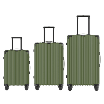 Voyagoux® CLASSIC - 3 - delige Duurzame Reiskoffer Set - Olijfgroen | S / M / L - Voyagoux