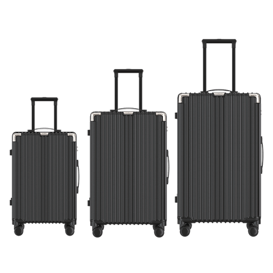 Voyagoux® CLASSIC - 3-delige Duurzame Reiskoffer Set - Zwart | S / M / L