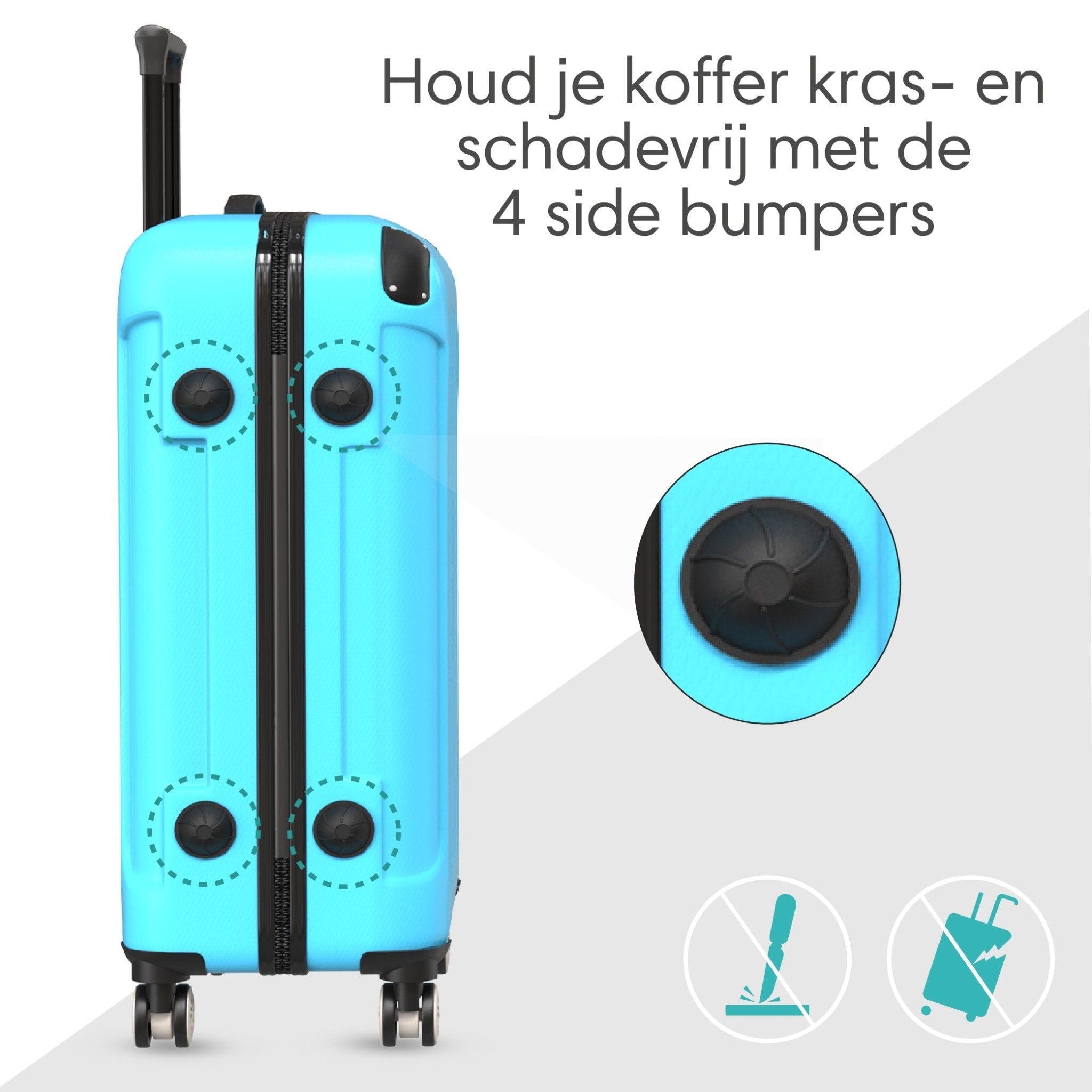 VOYAGOUX - Durable 4 Piece ABS Travel Suitcase Set - Light Blue - L /