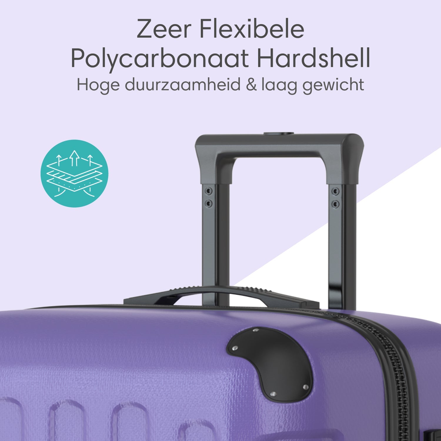 VOYAGOUX - Duurzame 4 - delige ABS Reiskoffer Set - Paars - L / M / S / XS - Voyagoux