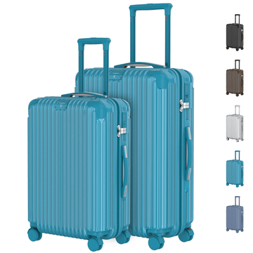 Voyagoux® ESSENTIALS - 2 - delige Stijlvolle Reiskoffer Set - Lichtblauw | M / L - Voyagoux