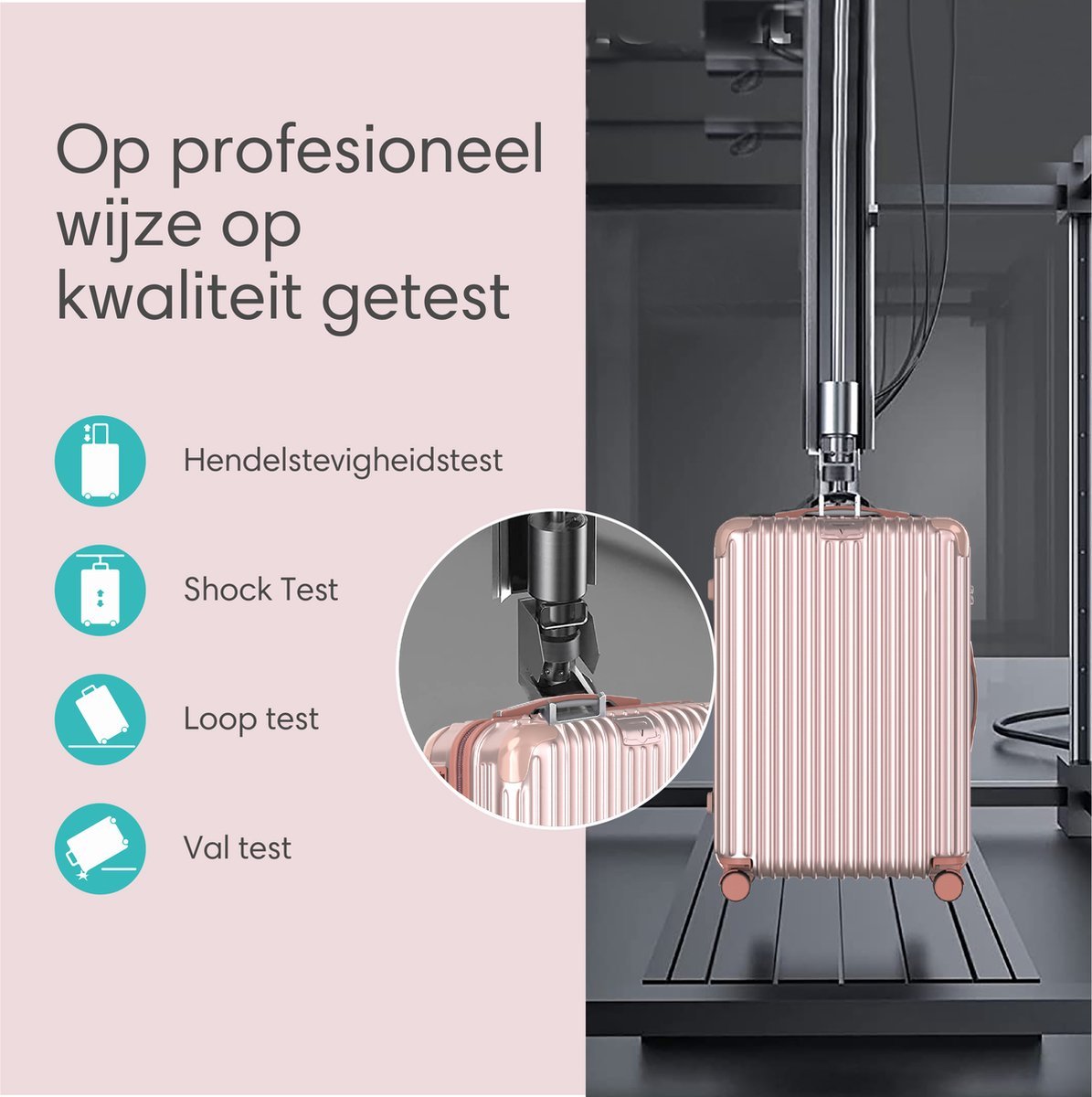 Voyagoux® ESSENTIALS - 2 - delige Stijlvolle Reiskoffer Set - Rose Gold | M / L - Voyagoux