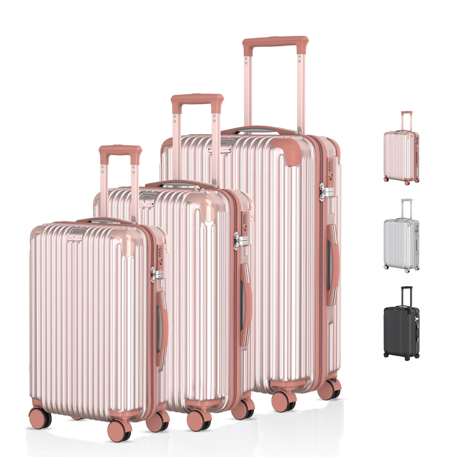 Voyagoux® ESSENTIALS - Handbagage - Stijlvolle Reiskoffer - Rose Gold | 40L, Small (S) - Voyagoux