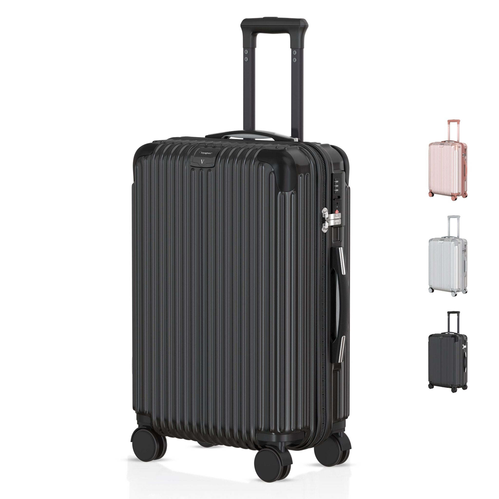 Voyagoux® ESSENTIALS - Handbagage - Stijlvolle Reiskoffer - Zwart | 40L, Small (S) - Voyagoux