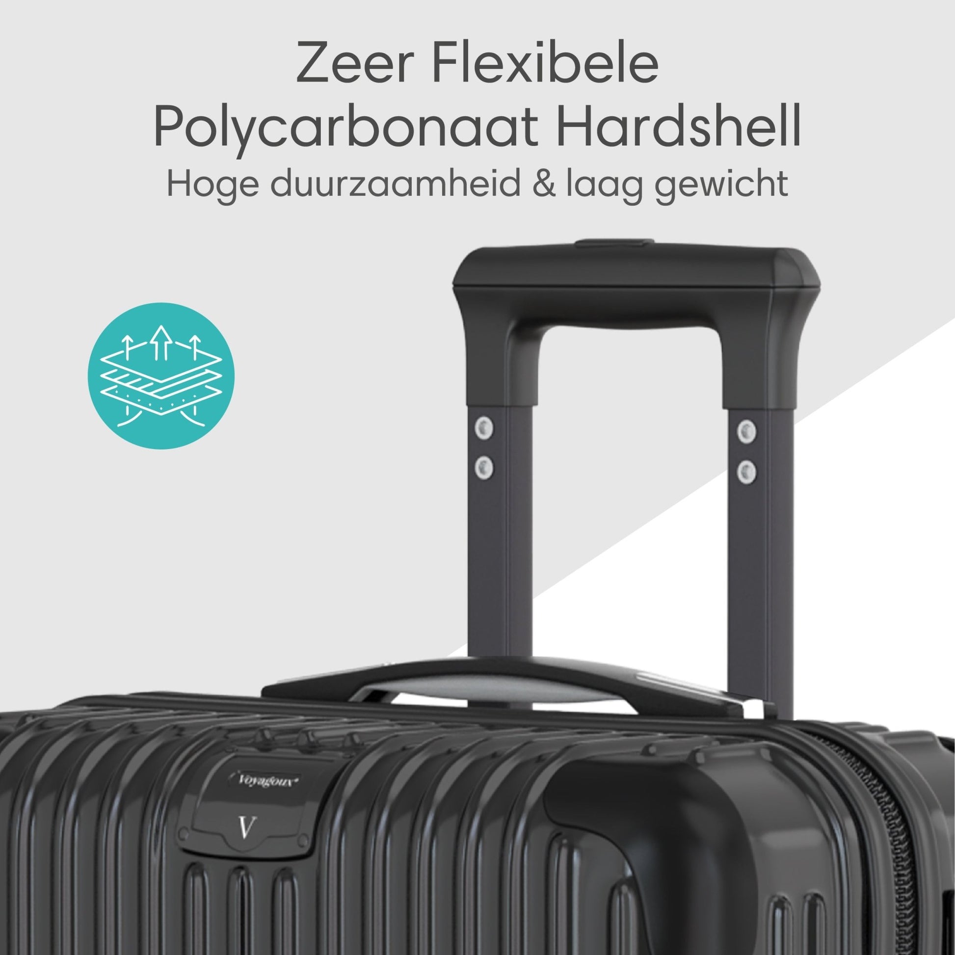 Voyagoux® ESSENTIALS - Handbagage - Stijlvolle Reiskoffer - Zwart | 40L, Small (S) - Voyagoux