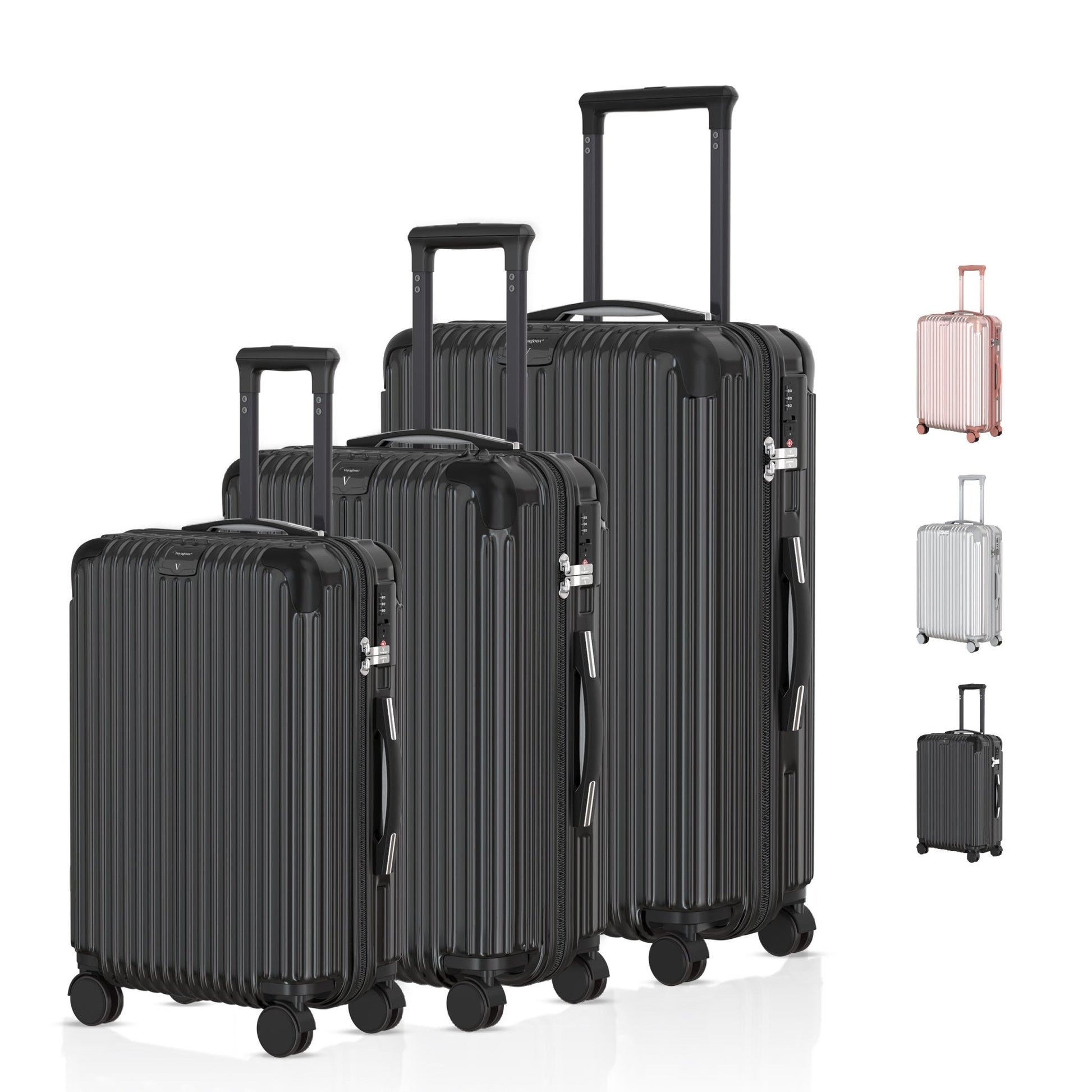 Voyagoux® ESSENTIALS - Handbagage - Stijlvolle Reiskoffer - Zwart | 40L, Small (S) - Voyagoux