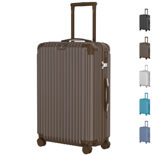 Voyagoux® ESSENTIALS – Stylischer Reisekoffer – Dunkelbraun | 116L, Groß (L) 