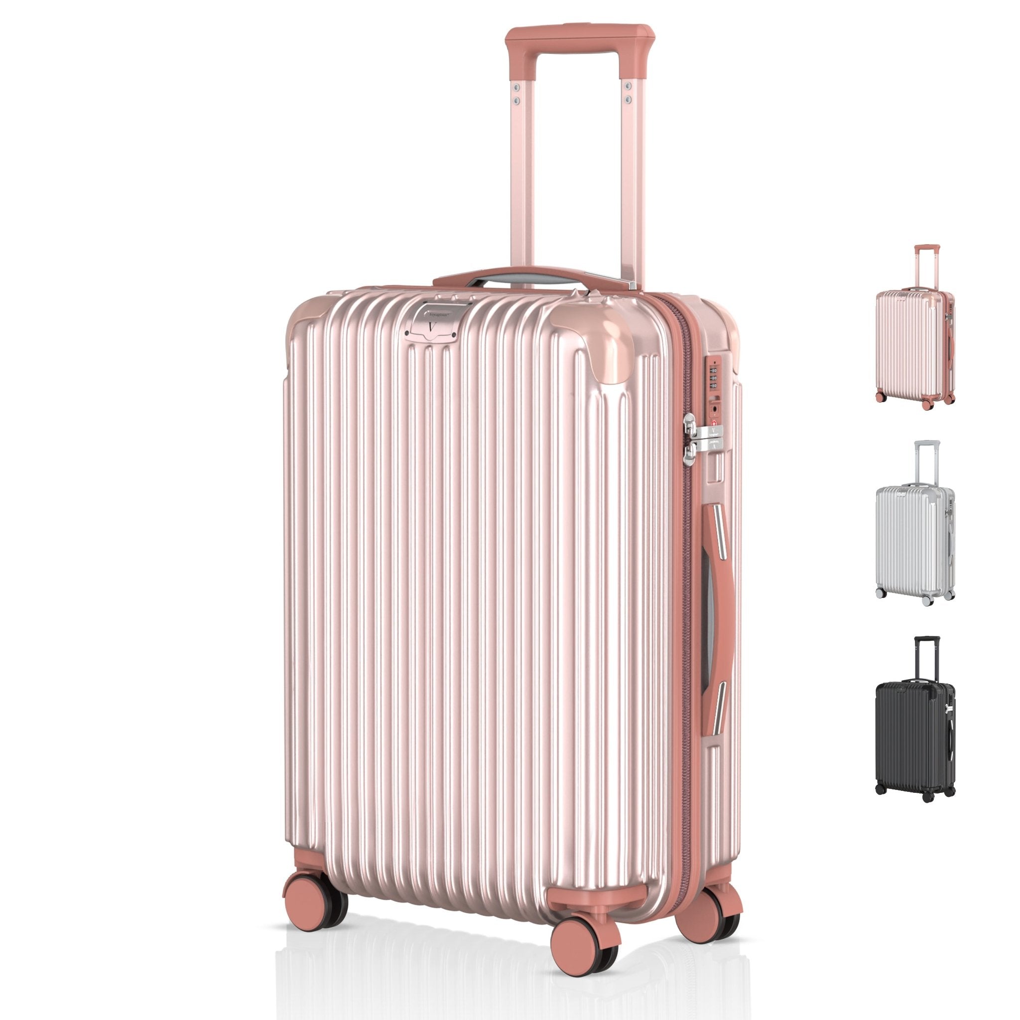 Voyagoux® ESSENTIALS - Stijlvolle Reiskoffer - Rose Gold | 72L, Medium (M) - Voyagoux