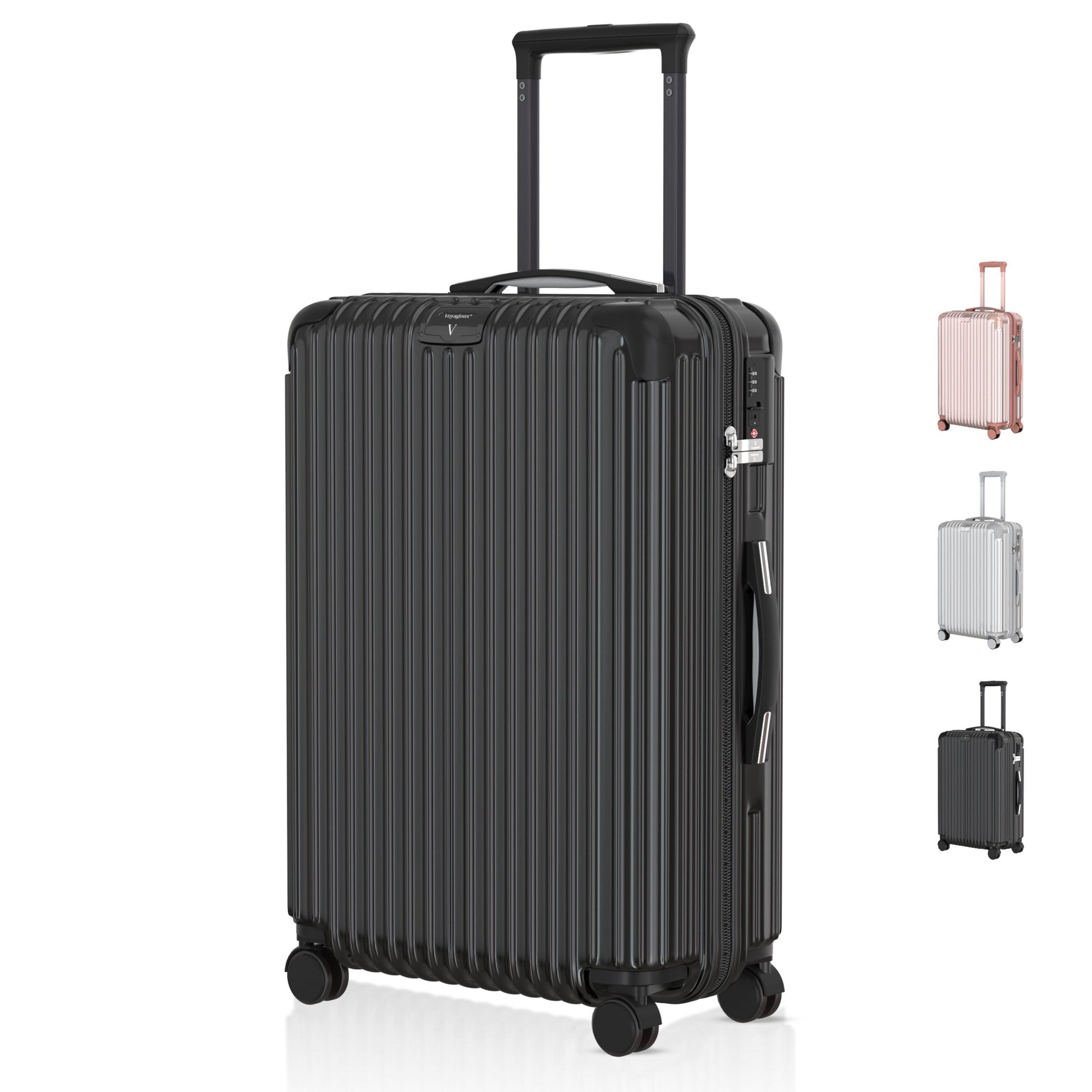 Voyagoux® ESSENTIALS - Stijlvolle Reiskoffer - Zwart | 116L, Large (L) - Voyagoux