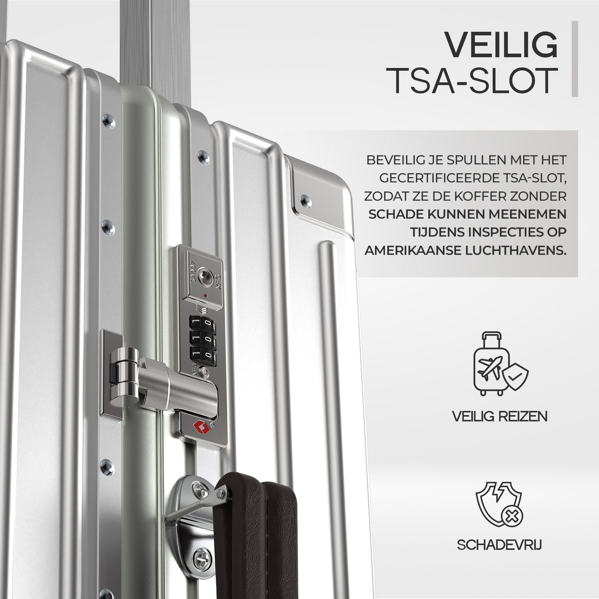 Voyagoux® ICON - 2 - delige Premium Aluminium Reiskoffer Set - Zilver | S / L - Voyagoux