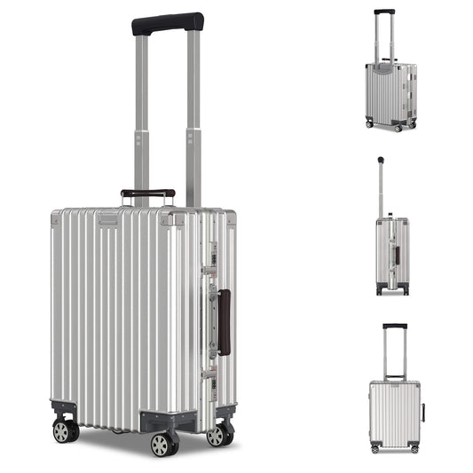 Voyagoux® ICON - Premium Aluminium Reiskoffer - Zilver | 40L, Small (S)