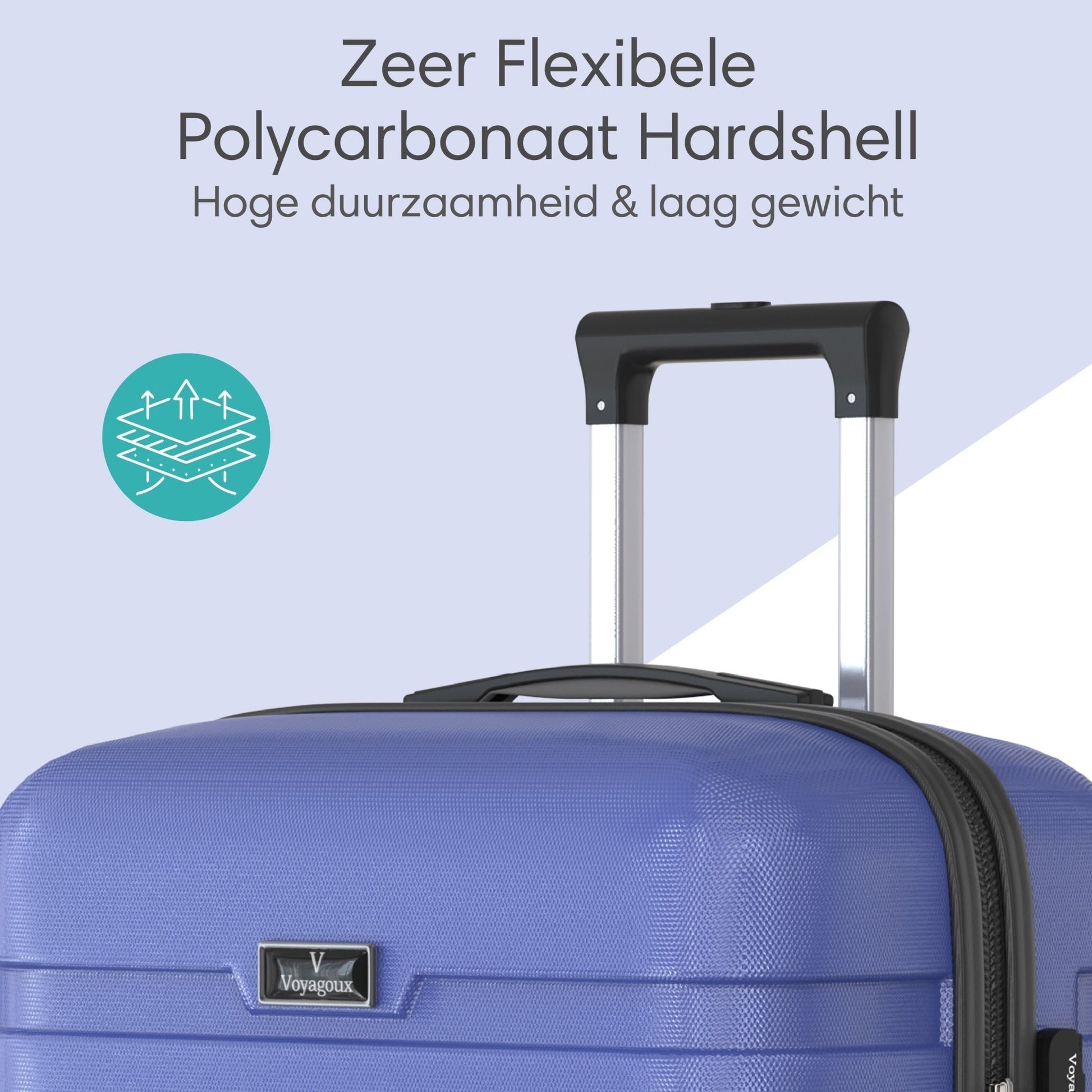 Voyagoux® REVELATION - Handbagage Reiskoffer - 39L - Koffers - Reiskoffer met wielen - Blauw - TSA Slot - Voyagoux