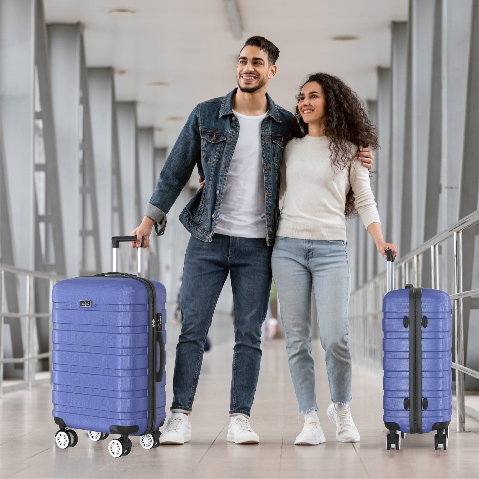 Voyagoux® REVELATION - Handbagage Reiskoffer - 39L - Koffers - Reiskoffer met wielen - Blauw - TSA Slot - Voyagoux