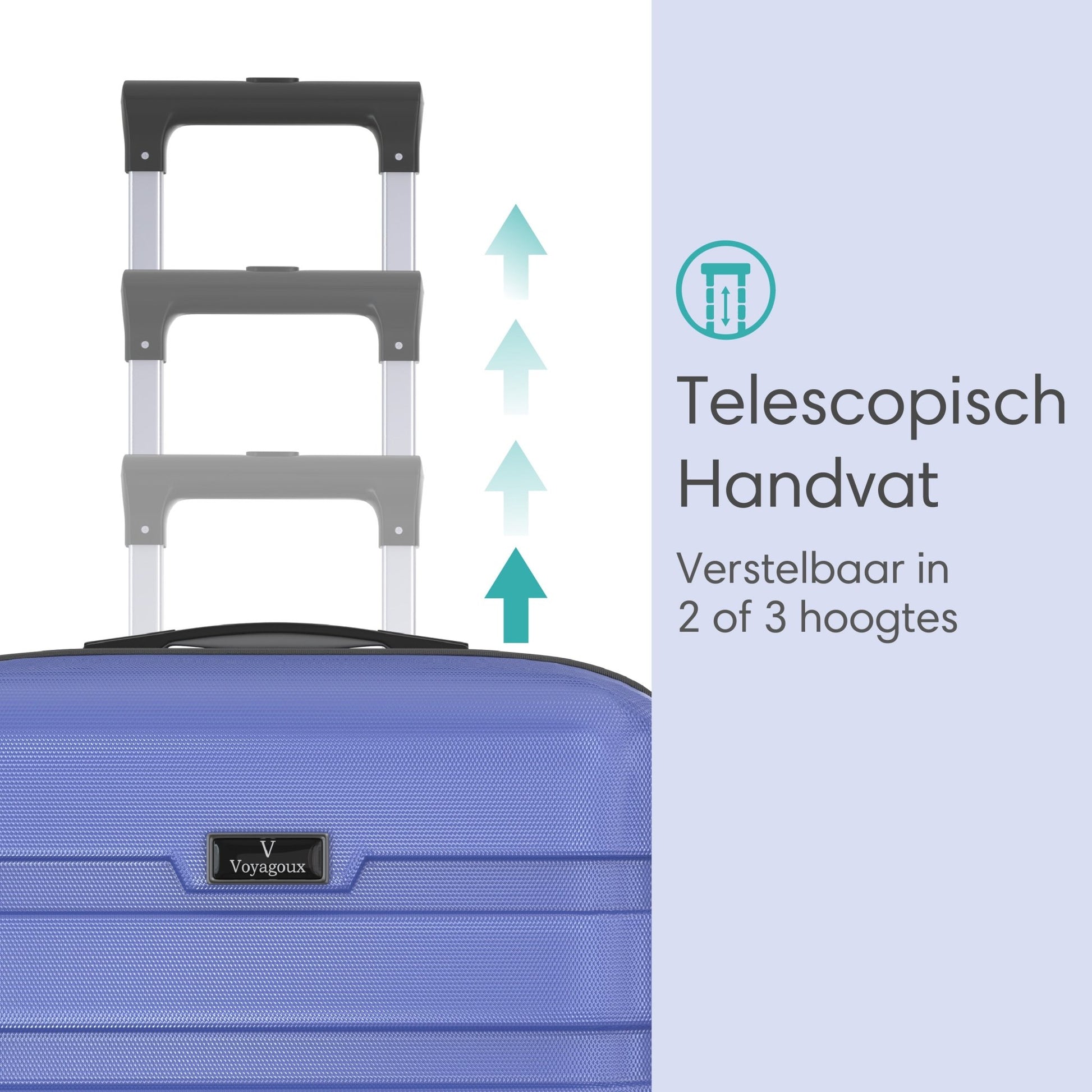 Voyagoux® REVELATION - Handbagage Reiskoffer - 39L - Koffers - Reiskoffer met wielen - Blauw - TSA Slot - Voyagoux