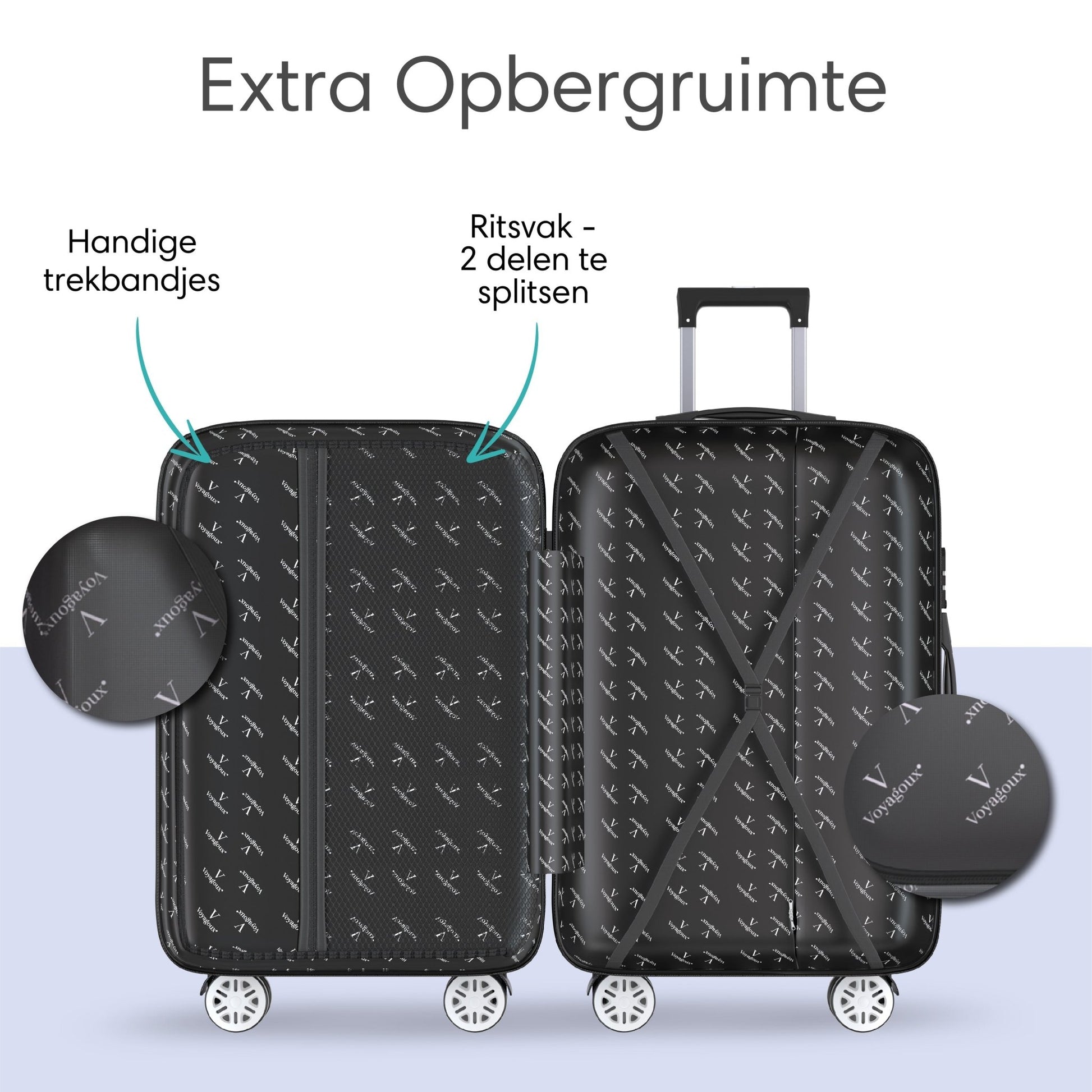 Voyagoux® REVELATION - Handbagage Reiskoffer - 39L - Koffers - Reiskoffer met wielen - Blauw - TSA Slot - Voyagoux