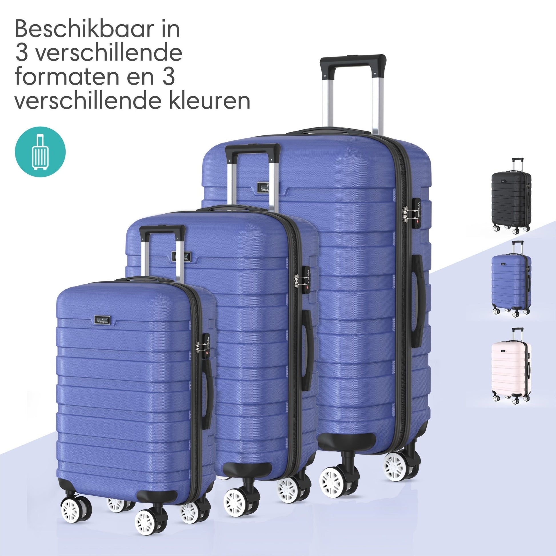 Voyagoux® REVELATION - Handbagage Reiskoffer - 39L - Koffers - Reiskoffer met wielen - Blauw - TSA Slot - Voyagoux