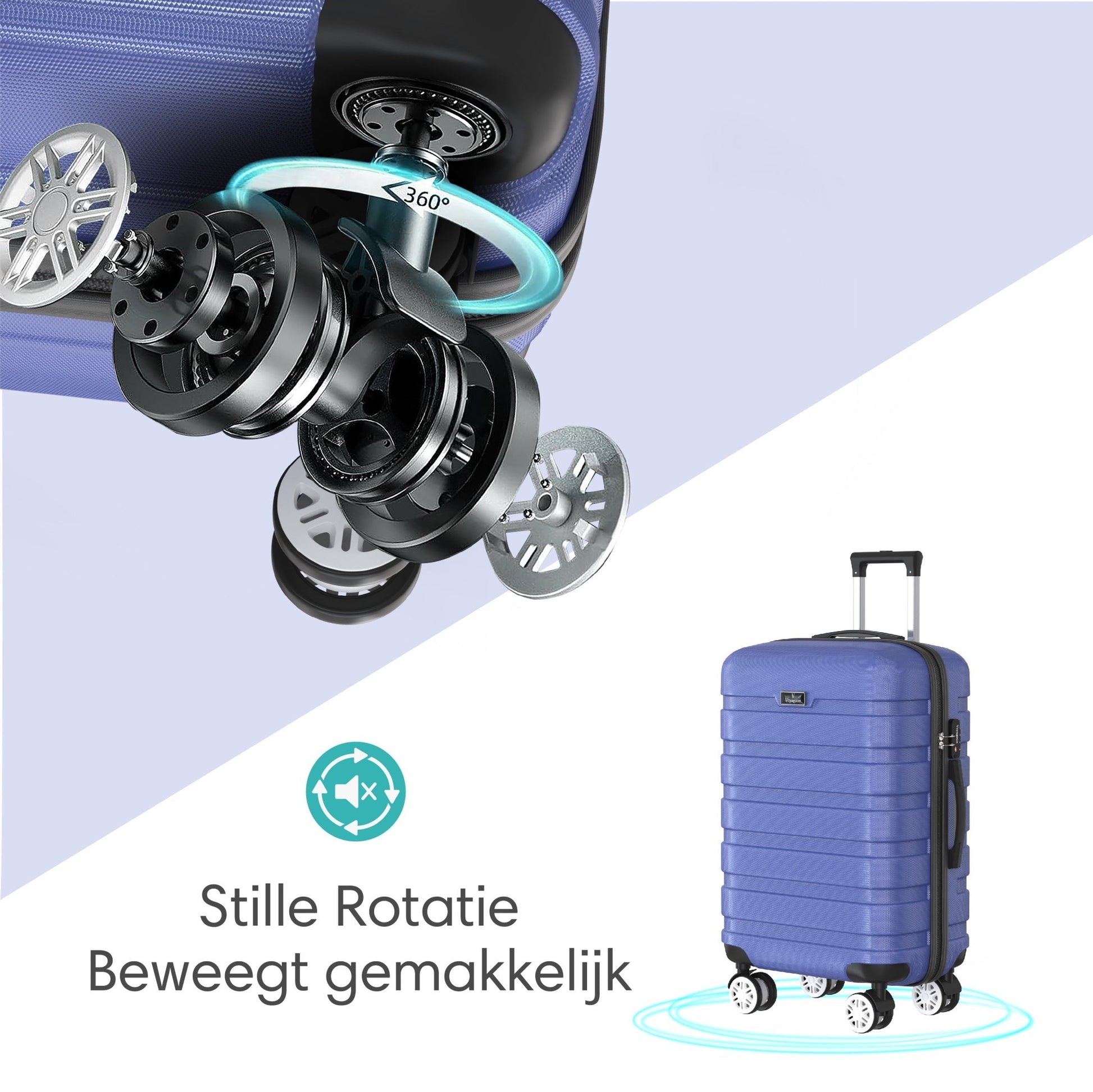 Voyagoux® REVELATION - Handbagage Reiskoffer - 39L - Koffers - Reiskoffer met wielen - Blauw - TSA Slot - Voyagoux