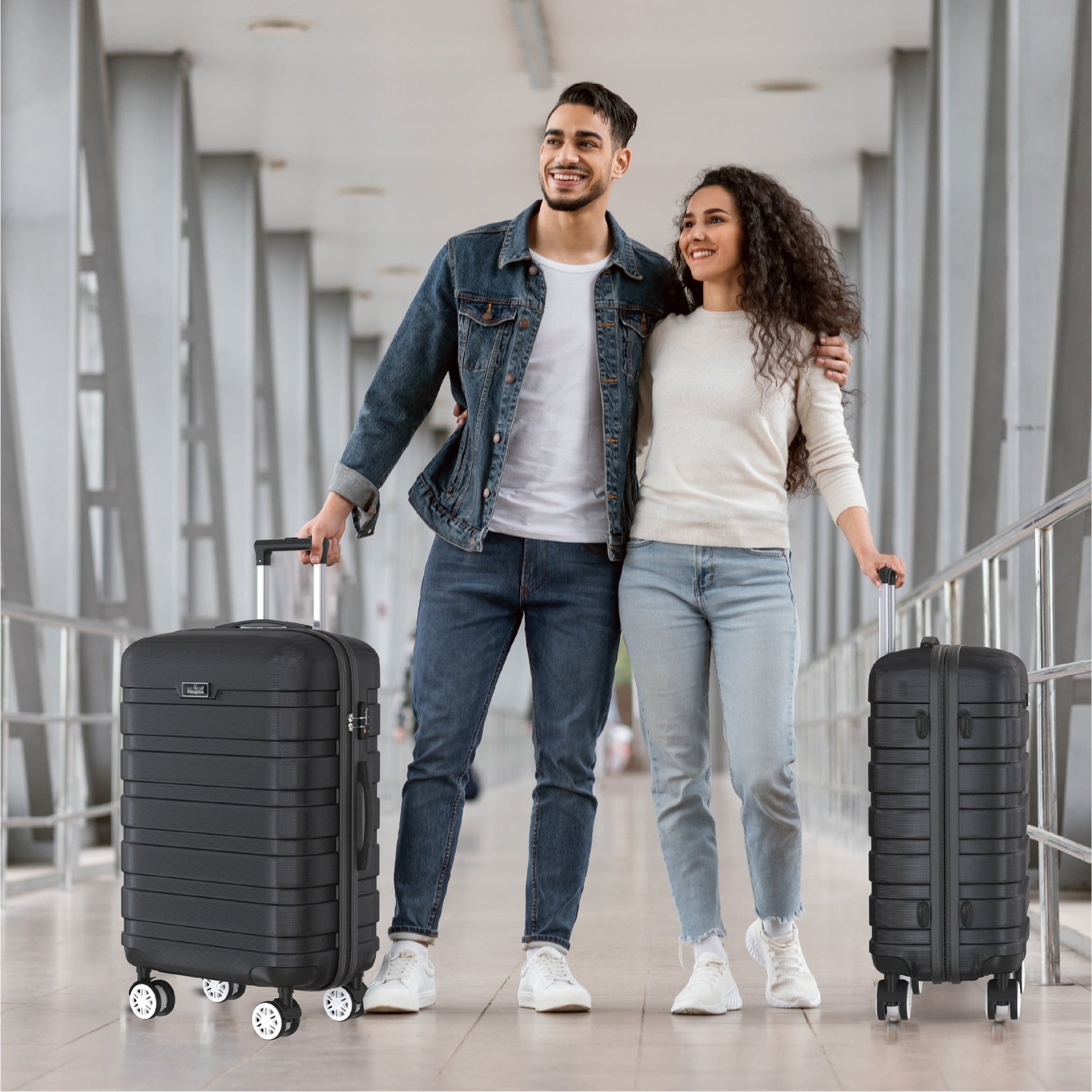 Voyagoux® REVELATION - Handbagage Reiskoffer - 39L - Koffers - Reiskoffer met wielen - Zwart - TSA Slot - Voyagoux