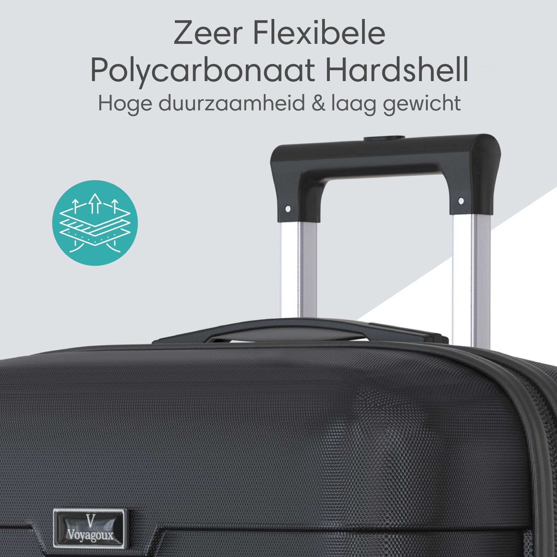 Voyagoux® REVELATION - Handbagage Reiskoffer - 39L - Koffers - Reiskoffer met wielen - Zwart - TSA Slot - Voyagoux