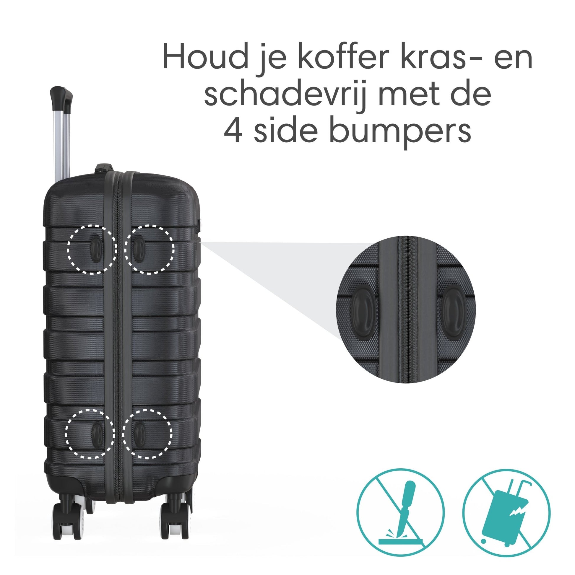 Voyagoux® REVELATION - Handbagage Reiskoffer - 39L - Koffers - Reiskoffer met wielen - Zwart - TSA Slot - Voyagoux