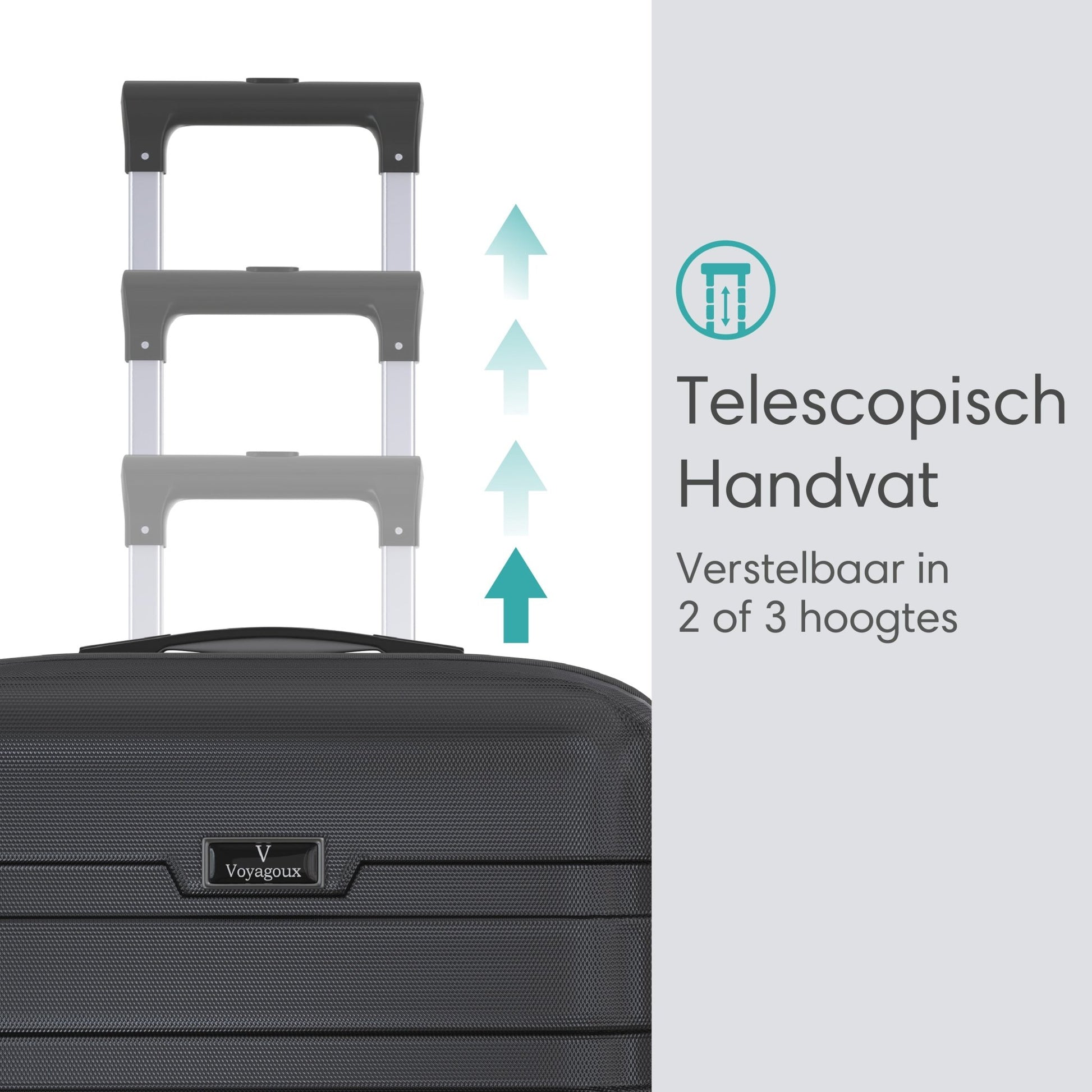 Voyagoux® REVELATION - Handbagage Reiskoffer - 39L - Koffers - Reiskoffer met wielen - Zwart - TSA Slot - Voyagoux