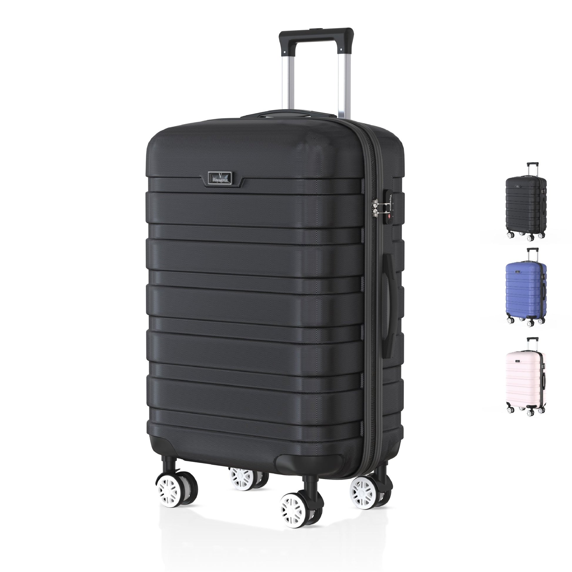 Voyagoux® REVELATION - Reiskoffer Large - 113L - Koffers - Reiskoffer met wielen - Zwart - TSA Slot - Voyagoux