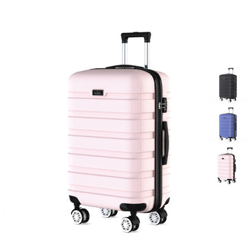 Voyagoux® REVELATION - Reiskoffer Medium - 71L - Koffers - Reiskoffer met wielen - Lichtroze - TSA Slot - Voyagoux