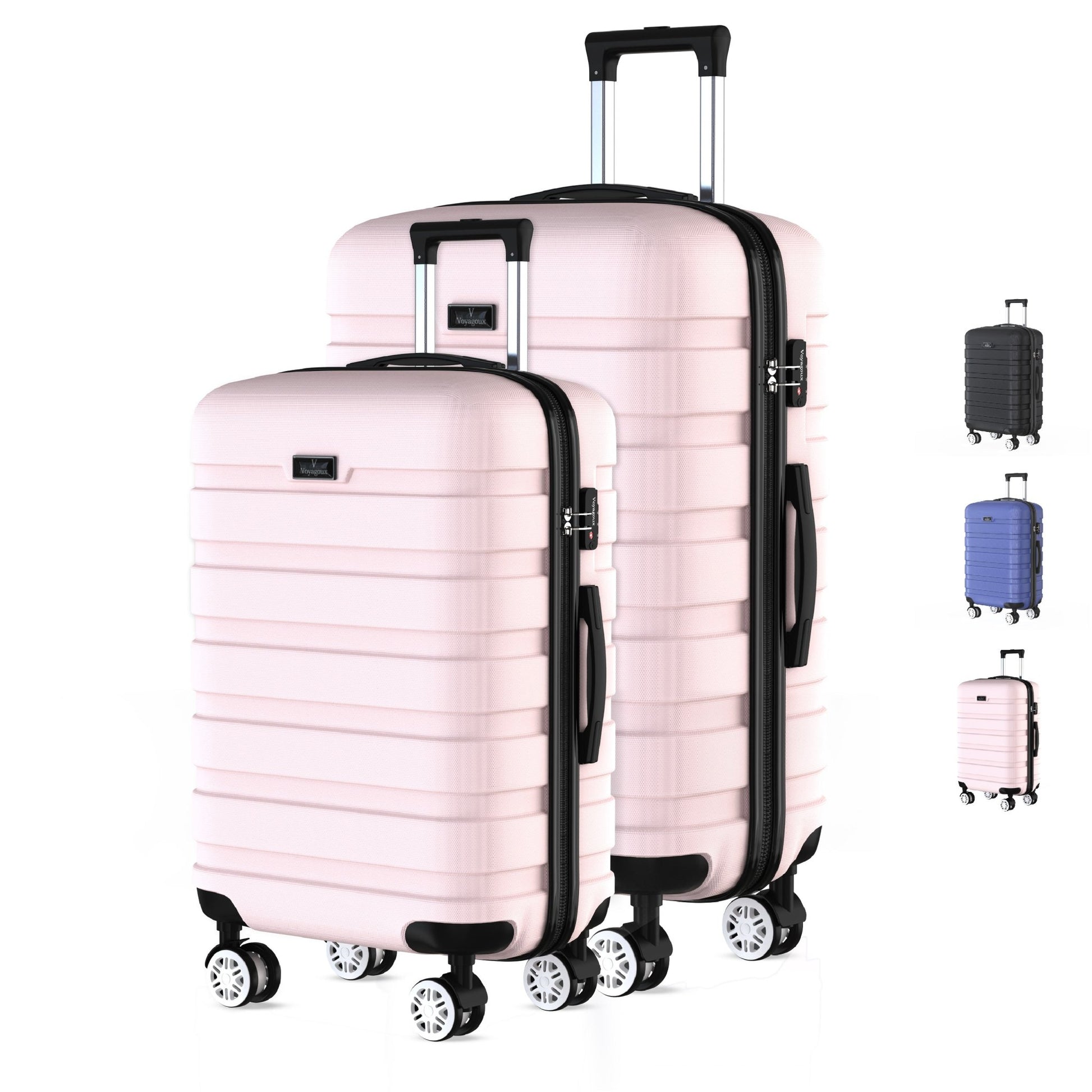 Voyagoux® REVELATION - Reiskoffer set M/L - Koffers - 2 stuks - Reiskoffer met wielen - Lichtroze - TSA Slot - Voyagoux