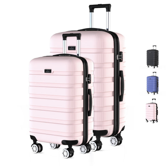 Voyagoux® REVELATION - Reiskoffer set M/L - Koffers - 2 stuks - Reiskoffer met wielen -Lichtroze - TSA Slot