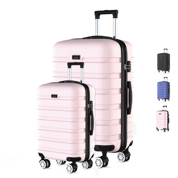 Voyagoux® REVELATION - Reiskoffer set S/L - Koffers - 2 stuks - Reiskoffer met wielen - Lichtroze - TSA Slot - Voyagoux